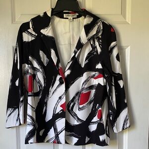 Coldwater Creek Black and White Abstract Blazer
